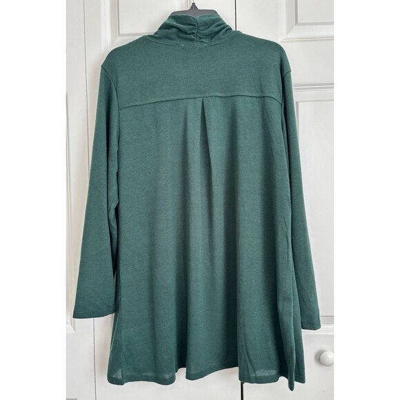 Notations Cardigan Open Front Sweater Color Green Size Plus 1X knitted - Picture 7 of 8